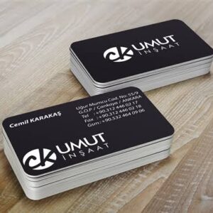 Çift Yön, Kabartmalı Renkli Kartvizit (Mat Selefon)