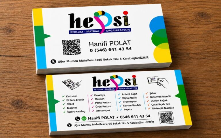 kartvizit çift yönlü renkli