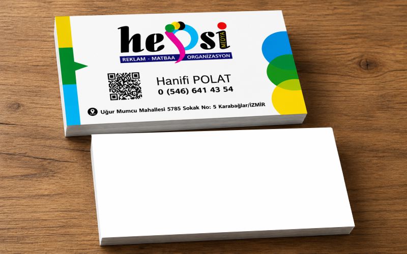 kartvizit renkli tek yönlü